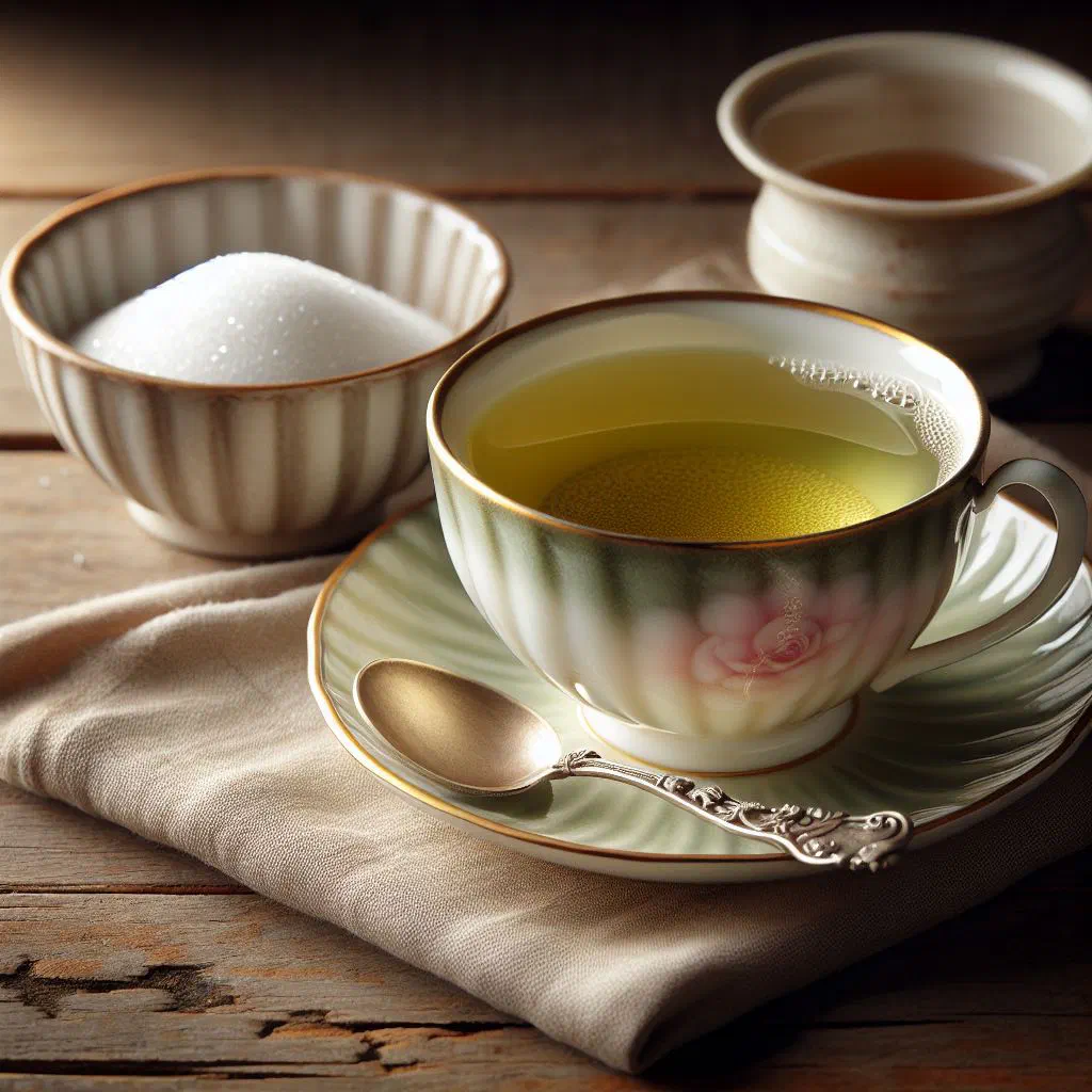Glasses of sweet green tea garnished with fresh mint leaves