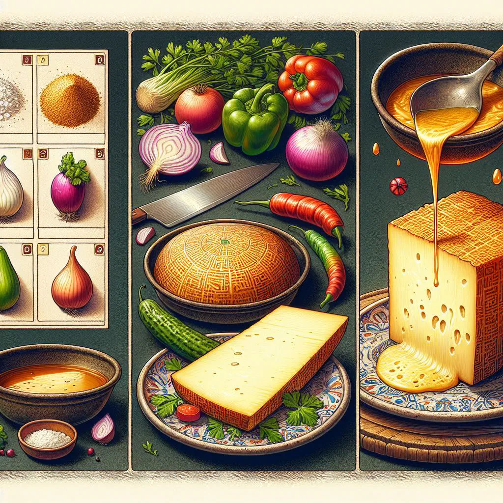 Golden grilled cheese slices with a crisp crust served with fresh vegetables