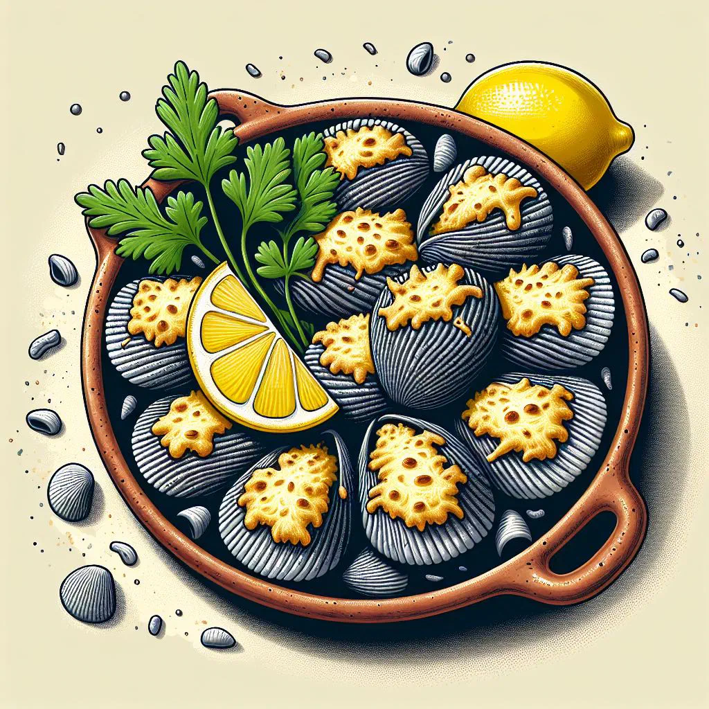 Chilean picorocos baked with golden melted cheese and fresh parsley