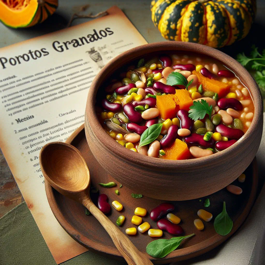 Bowl of Porotos Granados, a hearty Chilean bean and squash stew