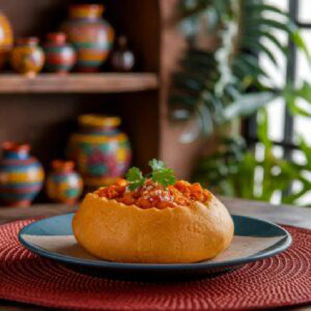 Golden fried carimañolas made from yuca dough with a savoury filling