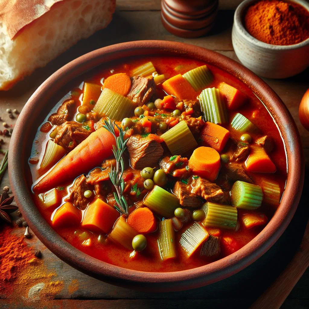 A steaming bowl of Colombian mondongo tripe stew garnished with fresh coriander