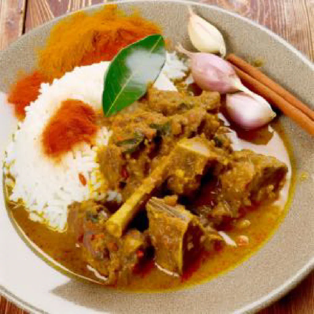Comorian djabia chicken simmered in spiced coconut milk