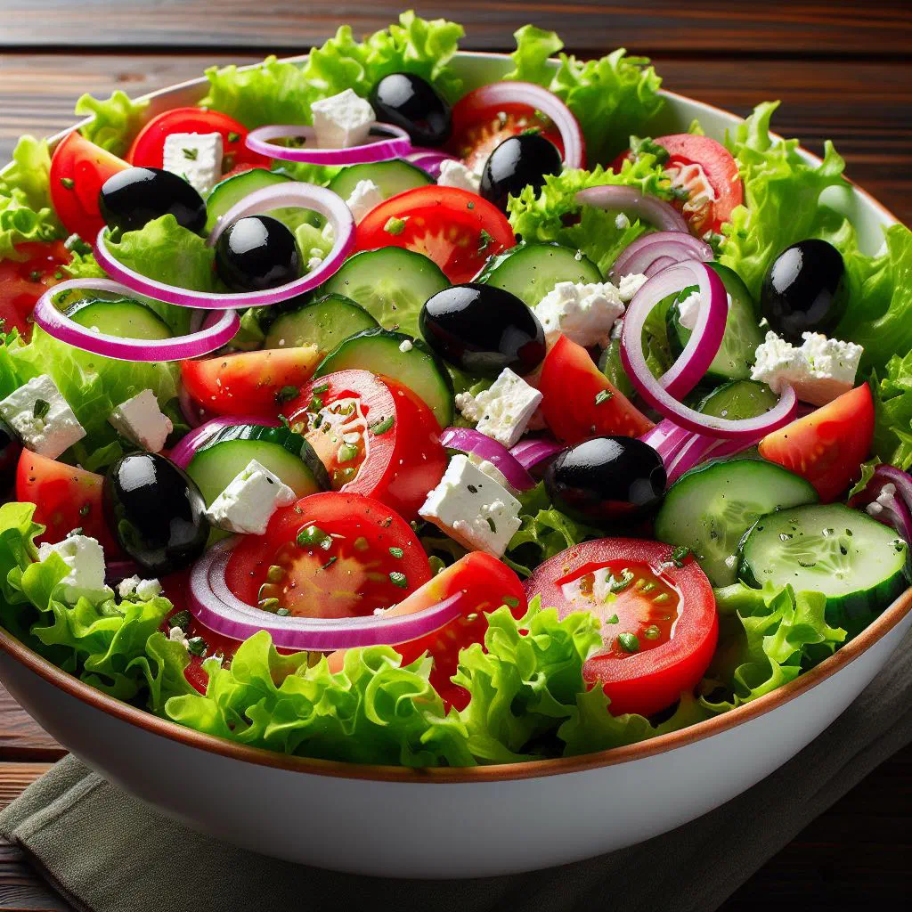 Croatian miješana salata with mixed vegetables and olive oil dressing