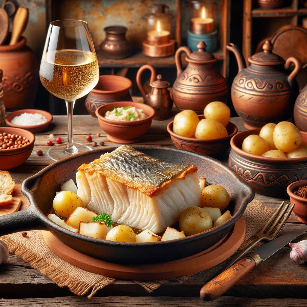Slani bakalar with salt cod, garlic and olive oil garnished with parsley