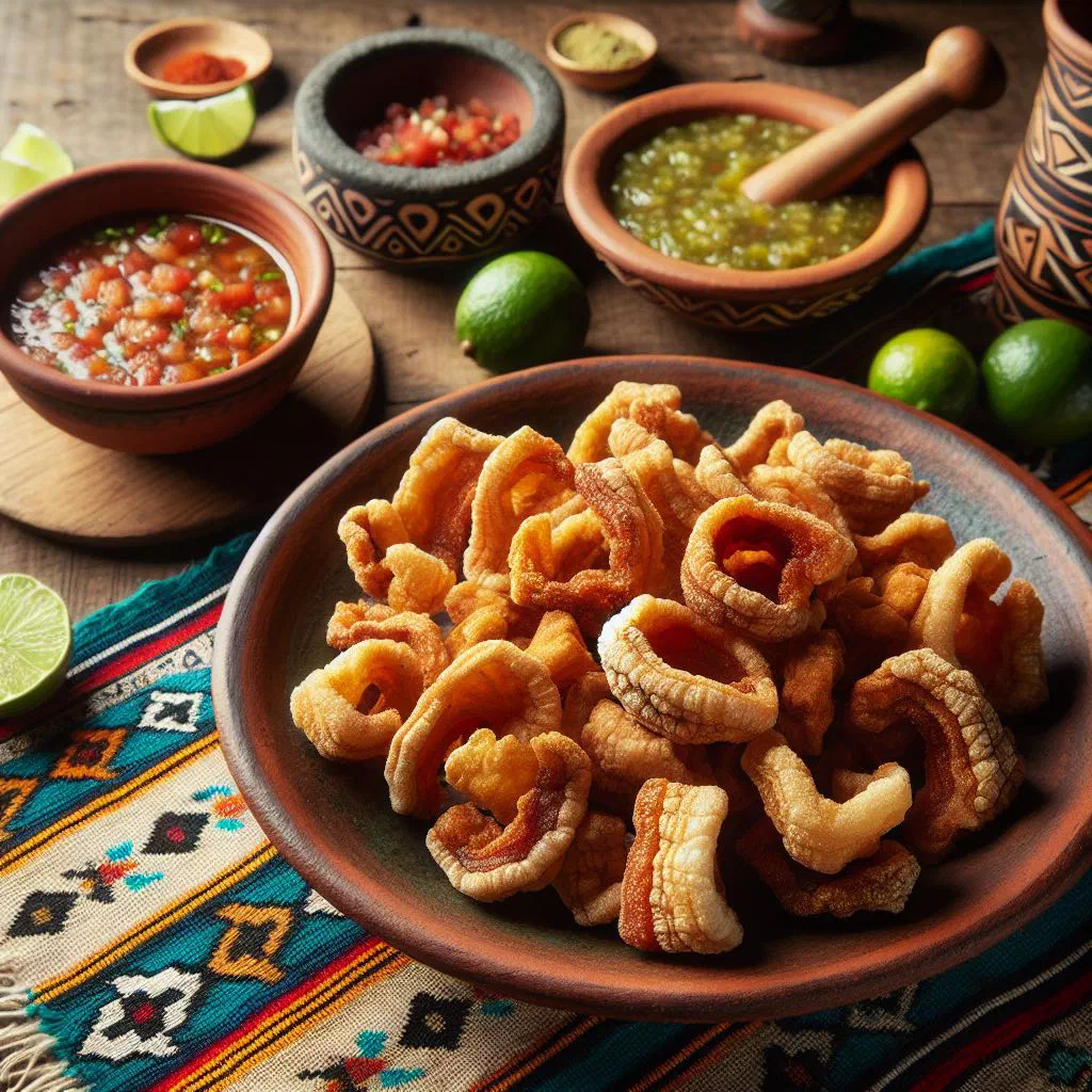 Golden, crispy fried pork belly pieces with lime wedges