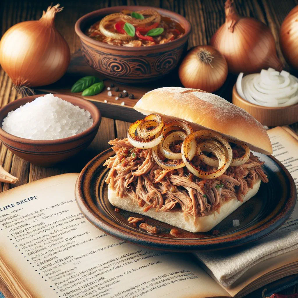 Cuban pan con lechón sandwich filled with sliced roast pork on crusty bread
