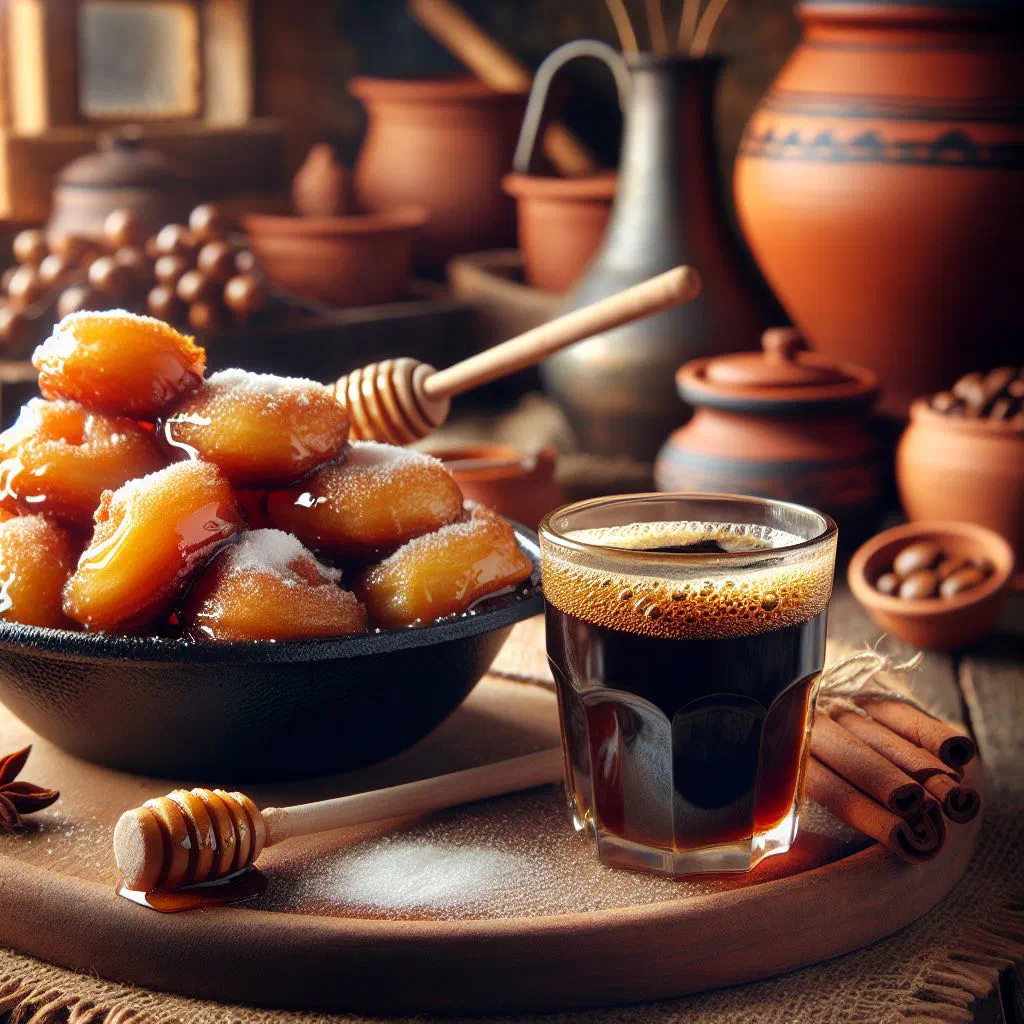 Golden fried Cypriot xerotigana pastry pockets filled with cheese and herbs