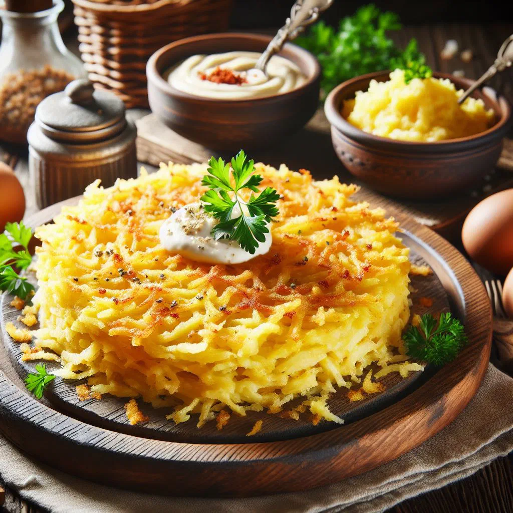 Golden, crispy Czech bramborák potato pancakes on a plate