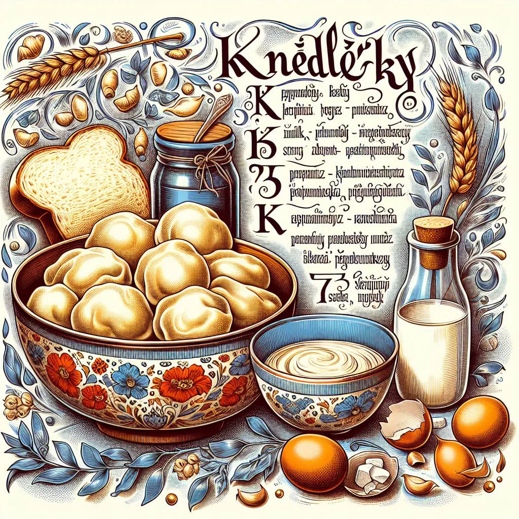 Sliced Czech knedlíky dumplings served on a plate