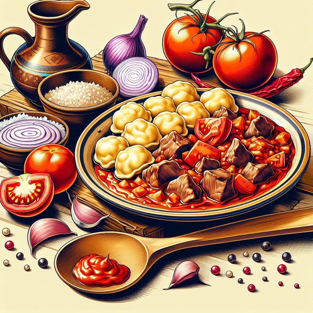 Rajská omáčka tomato sauce with tender beef and bread dumplings