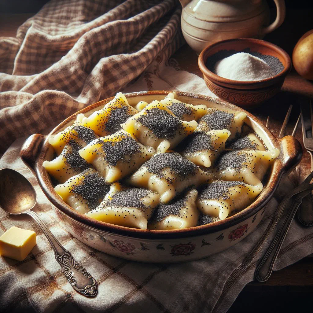 Škubánky potato dumplings tossed in butter with golden onions