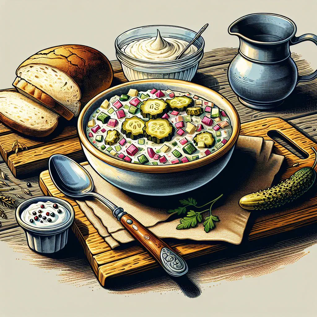Znojemská omáčka gherkin sauce with beef and dumplings on a plate