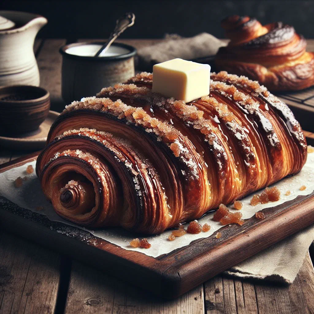 Golden Danish brunsviger cake with a glossy brown sugar and butter topping