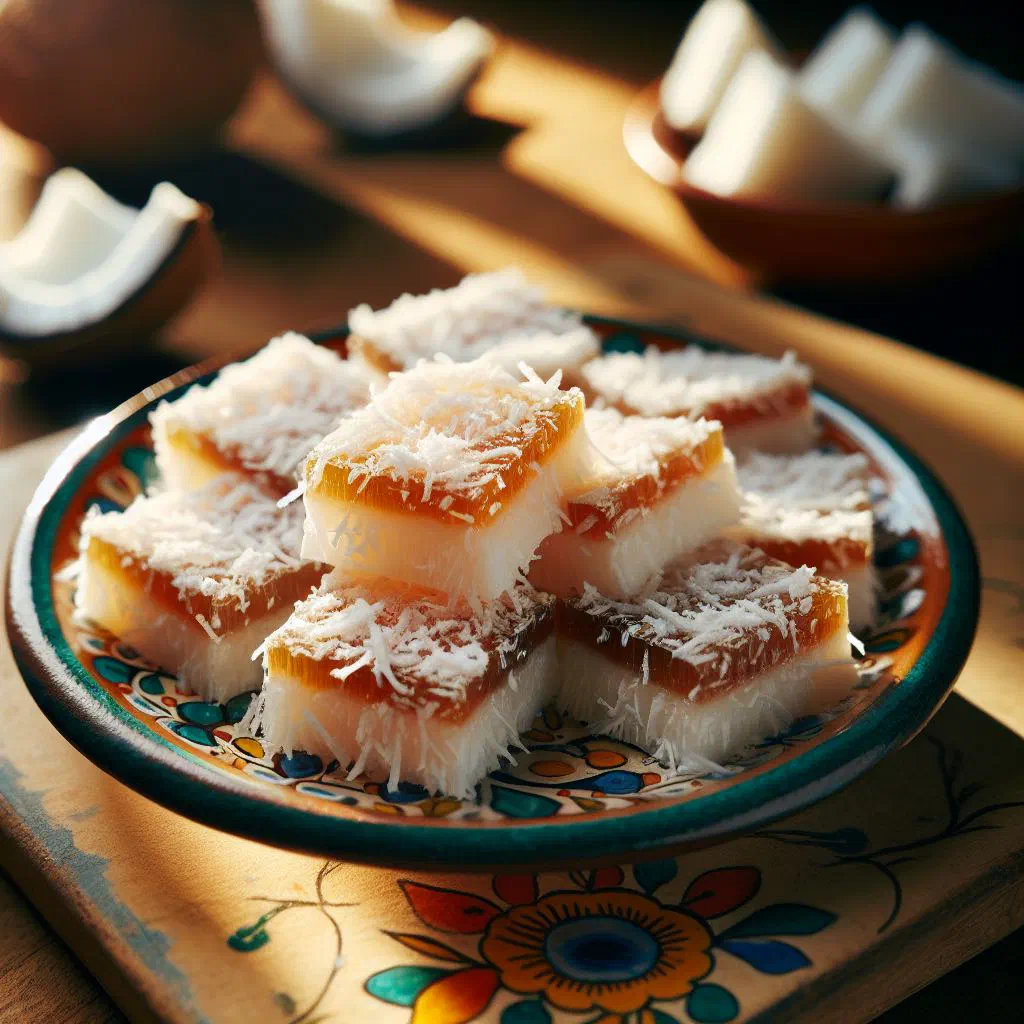 Creamy Dominican coconut dessert served in a small glass dish