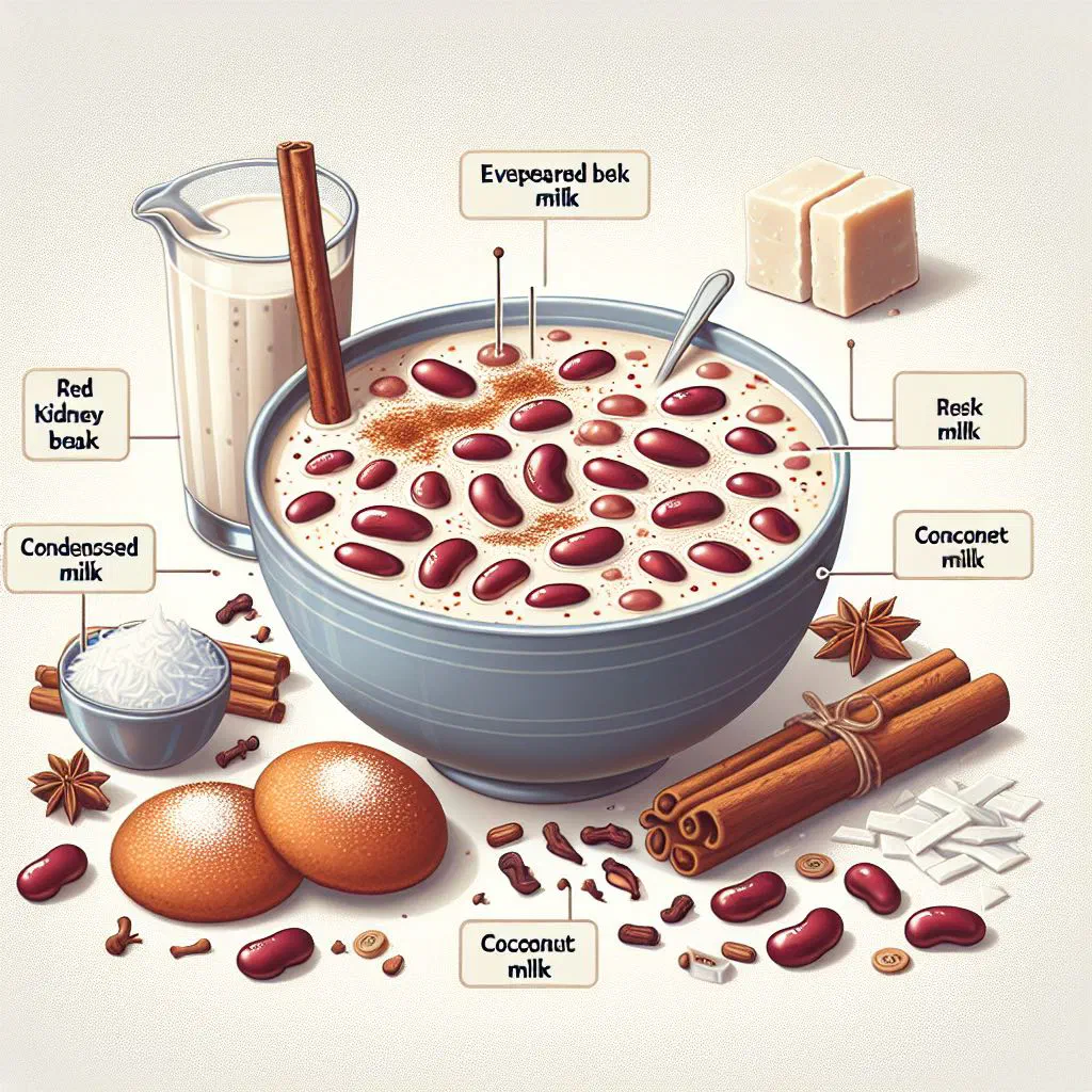 Creamy sweet Dominican bean dessert served in a glass with cinnamon