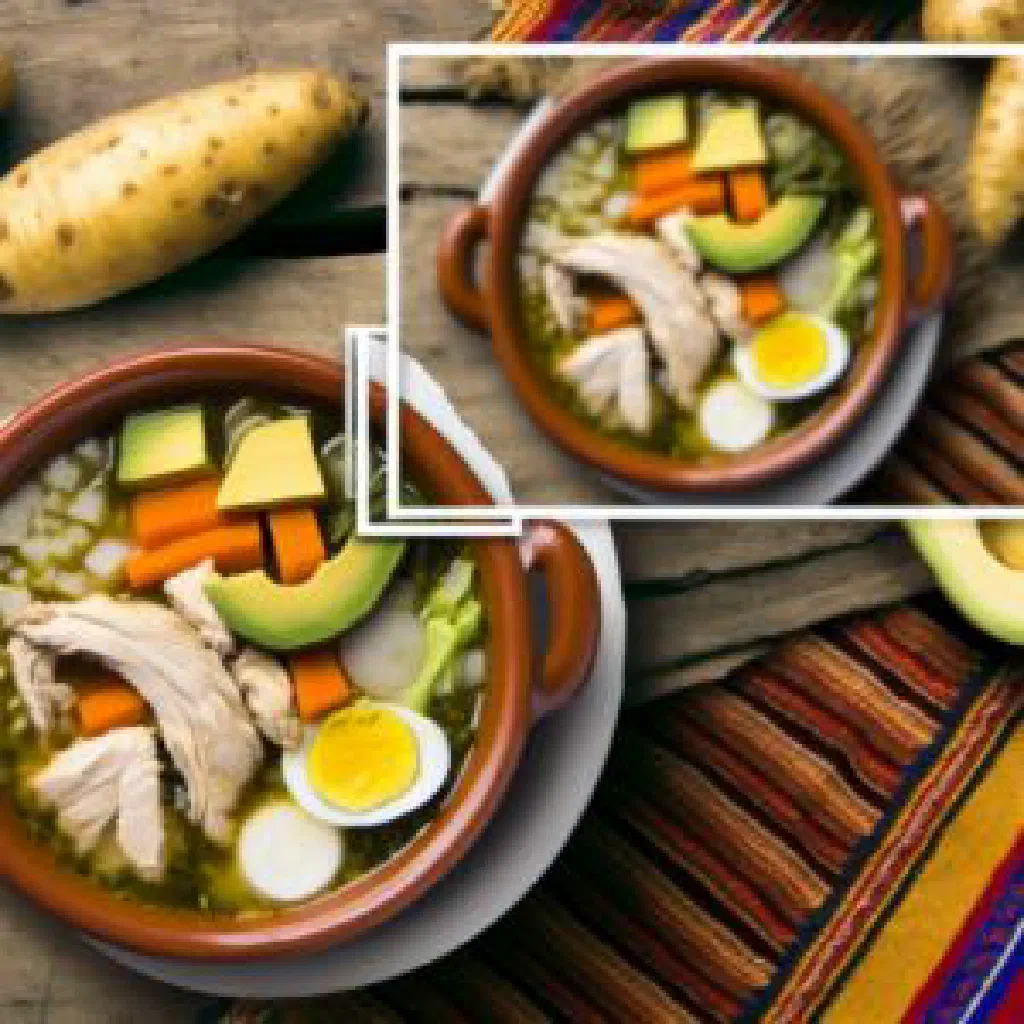 A steaming bowl of caldo de gallina with chicken, vegetables and fresh coriander