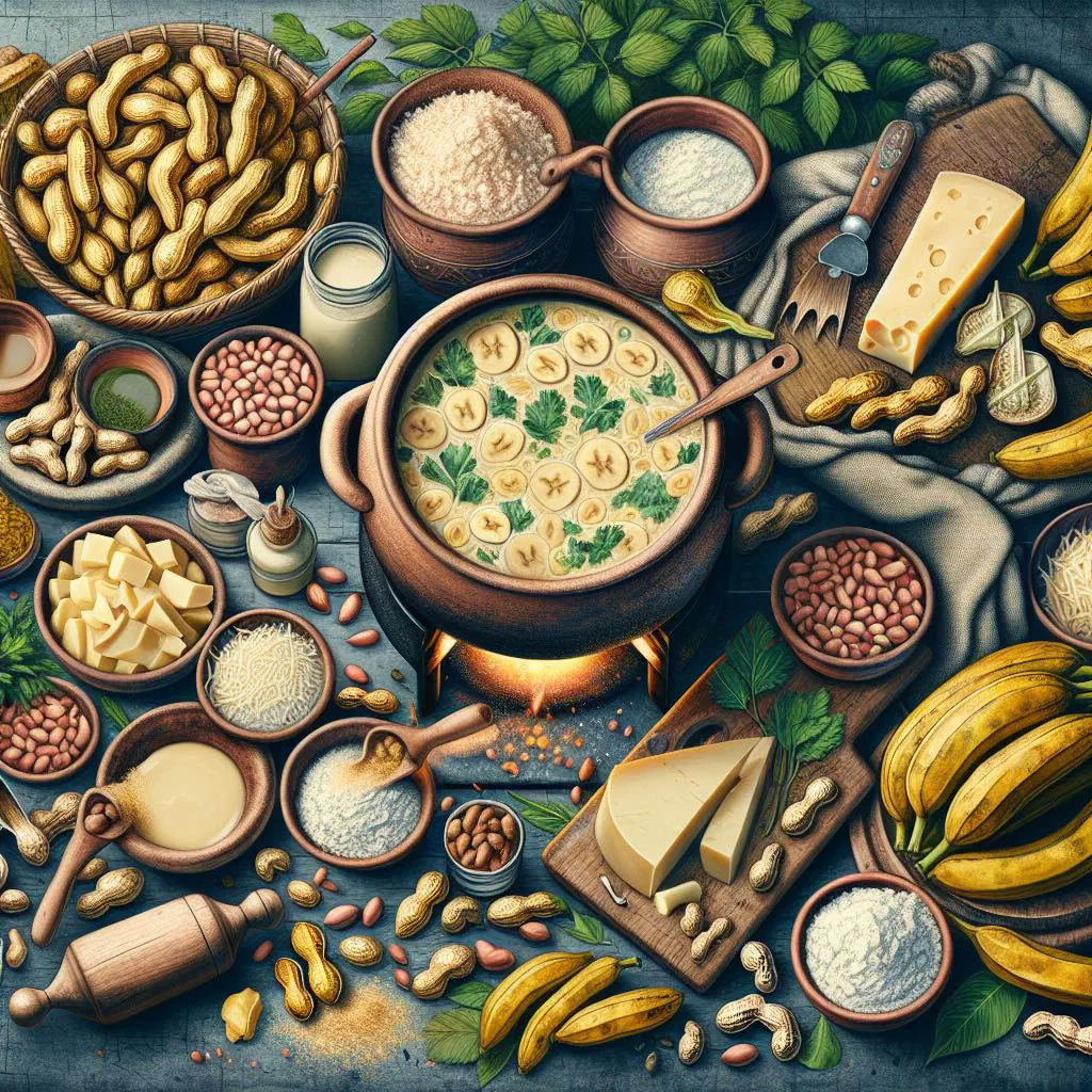 Ecuadorian malarrabia with banana, white fish and spices served over rice