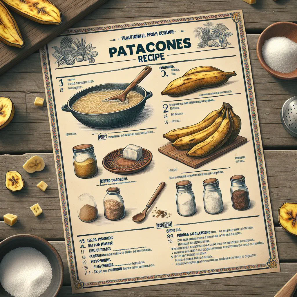 Golden, twice-fried green plantain patacones served with a dip
