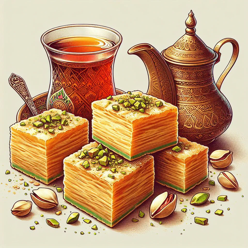 Sliced Egyptian halawa with chopped nuts on a plate