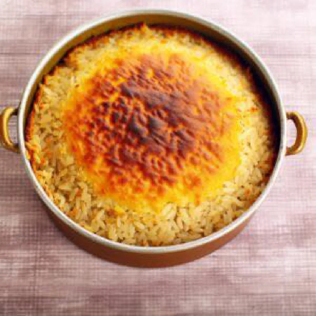 Egyptian rozz me'ammar baked rice with tender spiced meat