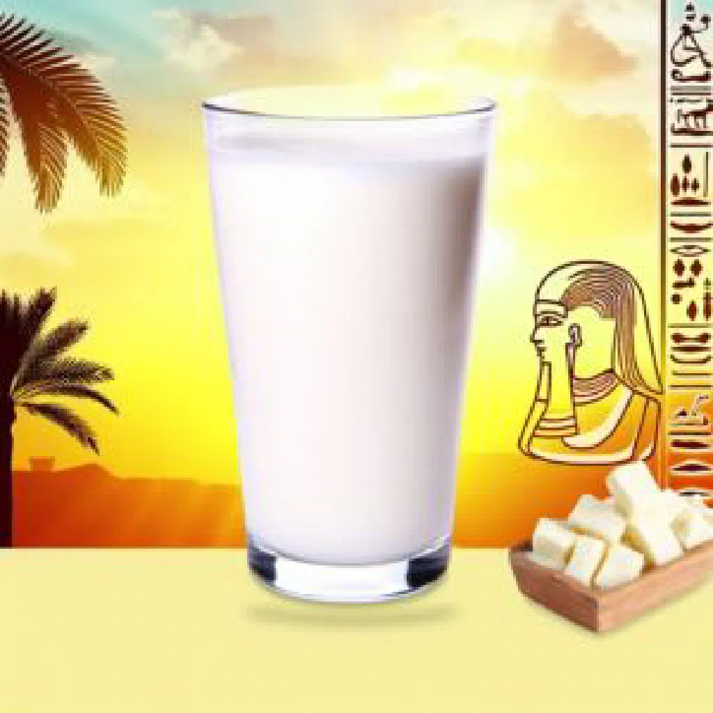 Chilled Egyptian sobia drink served in a glass with a dusting of cinnamon