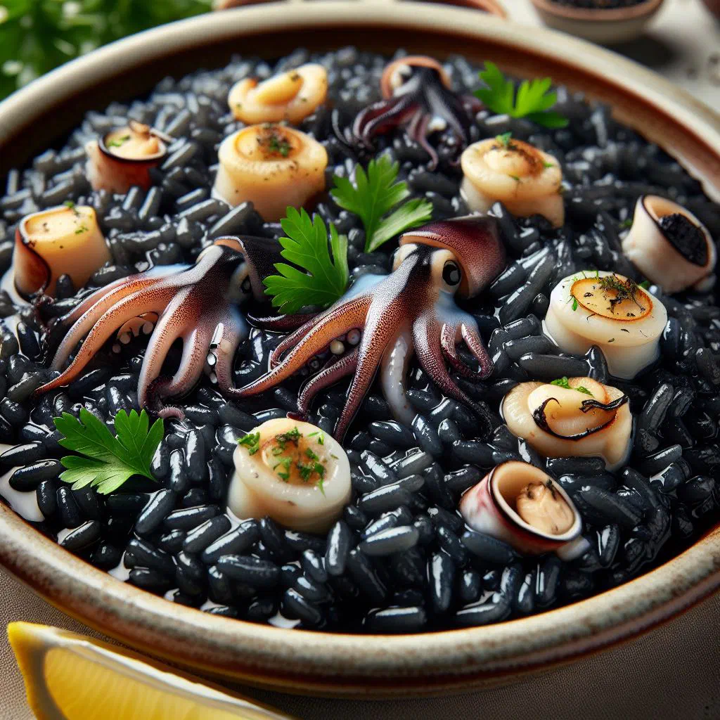 Bowl of Salvadoran arroz negrito rice with black beans and fresh coriander