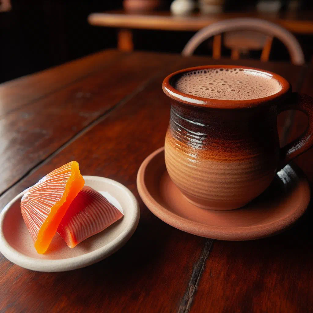 Warm bowl of chilate con dulce de camote with corn and sweet potato