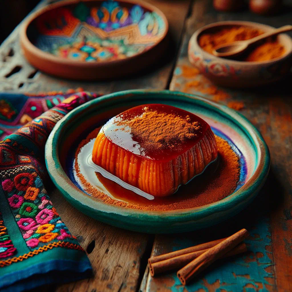 Bowl of dulce de camote, a smooth sweet potato dessert dusted with cinnamon
