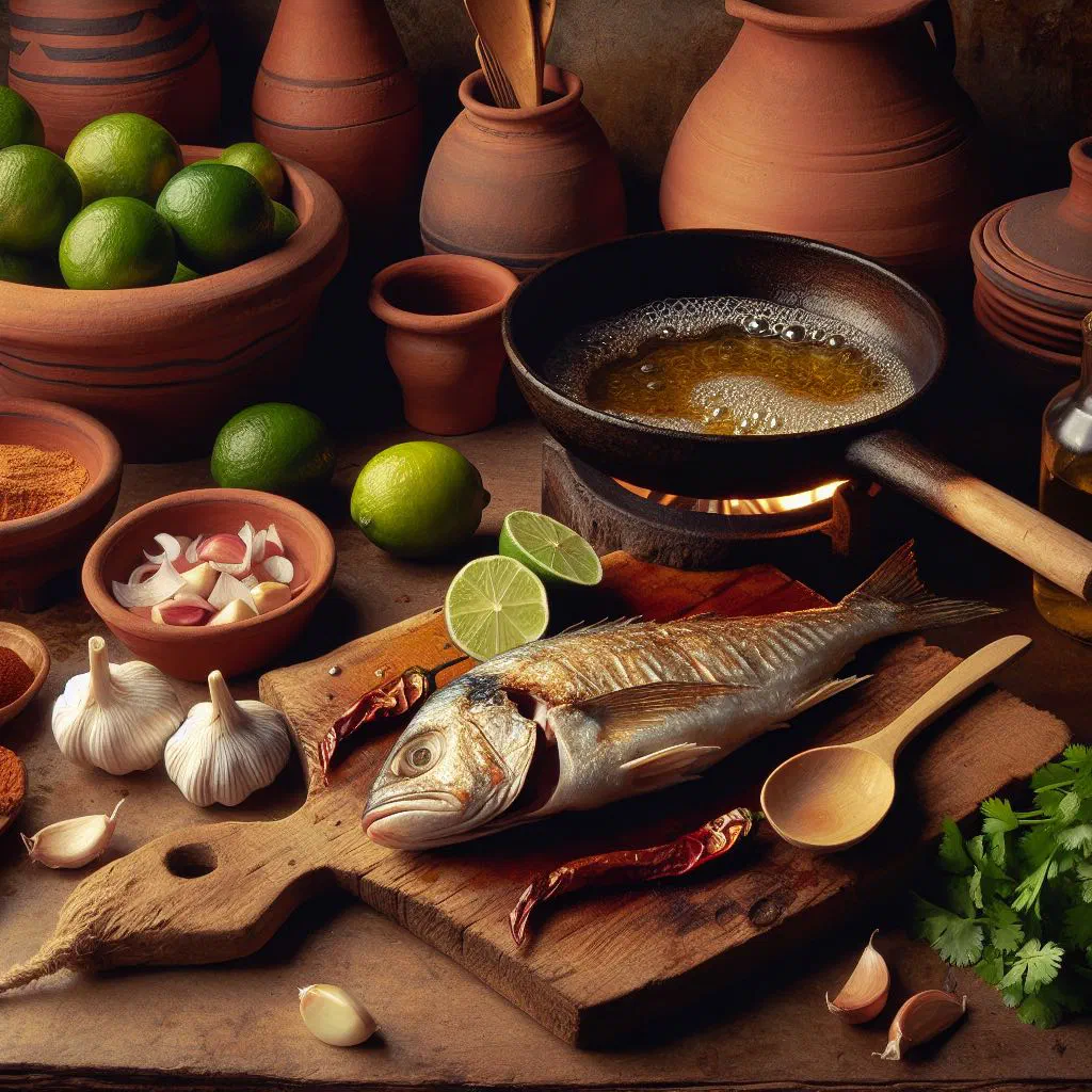 Crispy whole fried fish served with rice, beans and fresh salsa