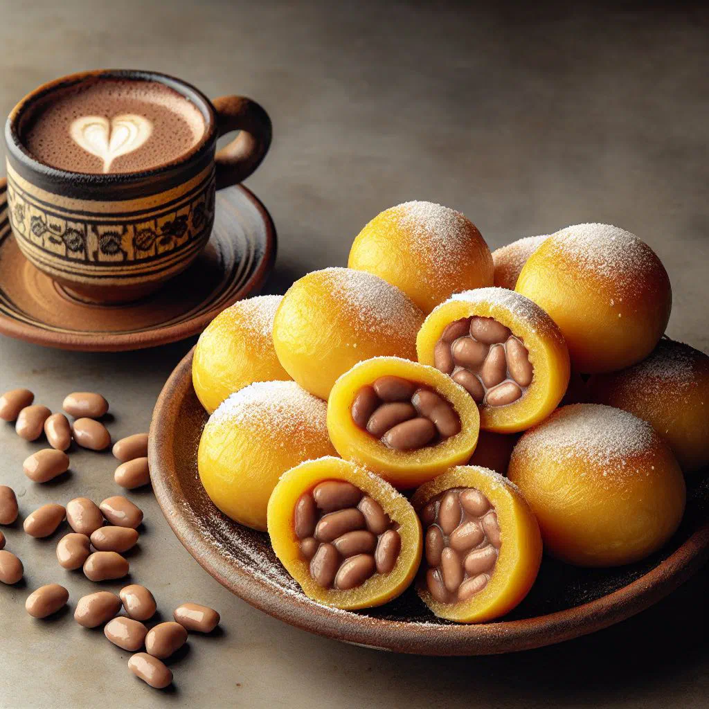 Golden fried stuffed plantains dusted with cinnamon sugar on a plate