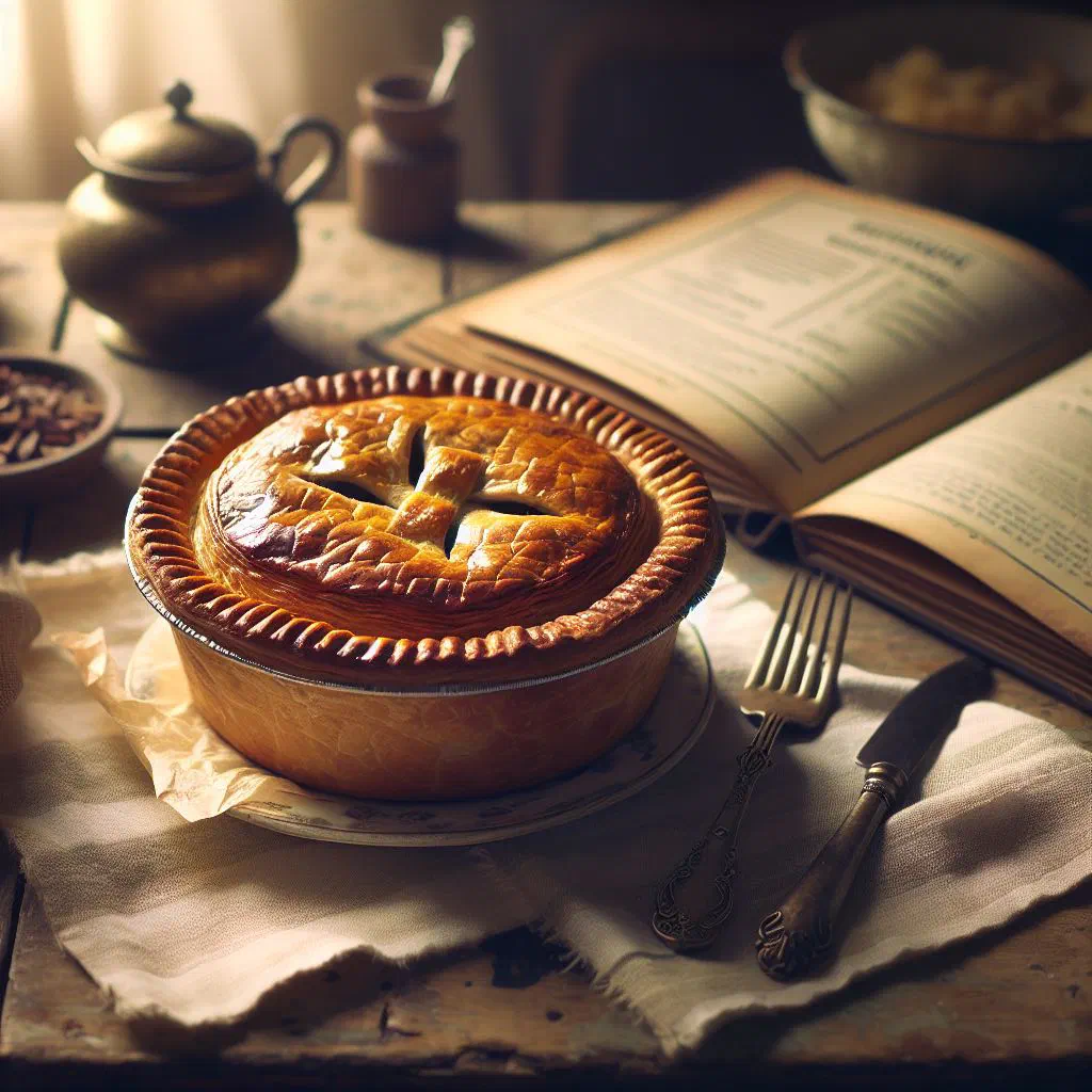 Golden Melton Mowbray pork pie with a crisp pastry crust