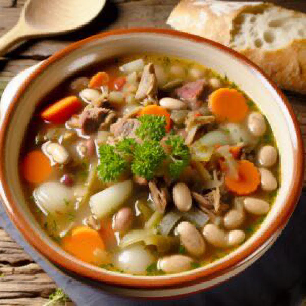 A hearty bowl of Inhlamvu made with maize, beans and vegetables