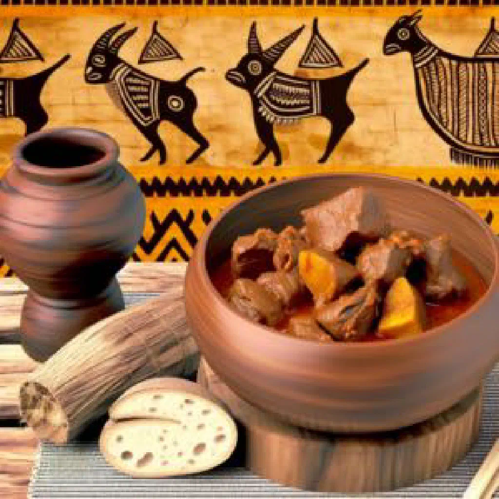 A bowl of Ligusha, a spiced maize and vegetable dish from Eswatini, garnished with fresh herbs