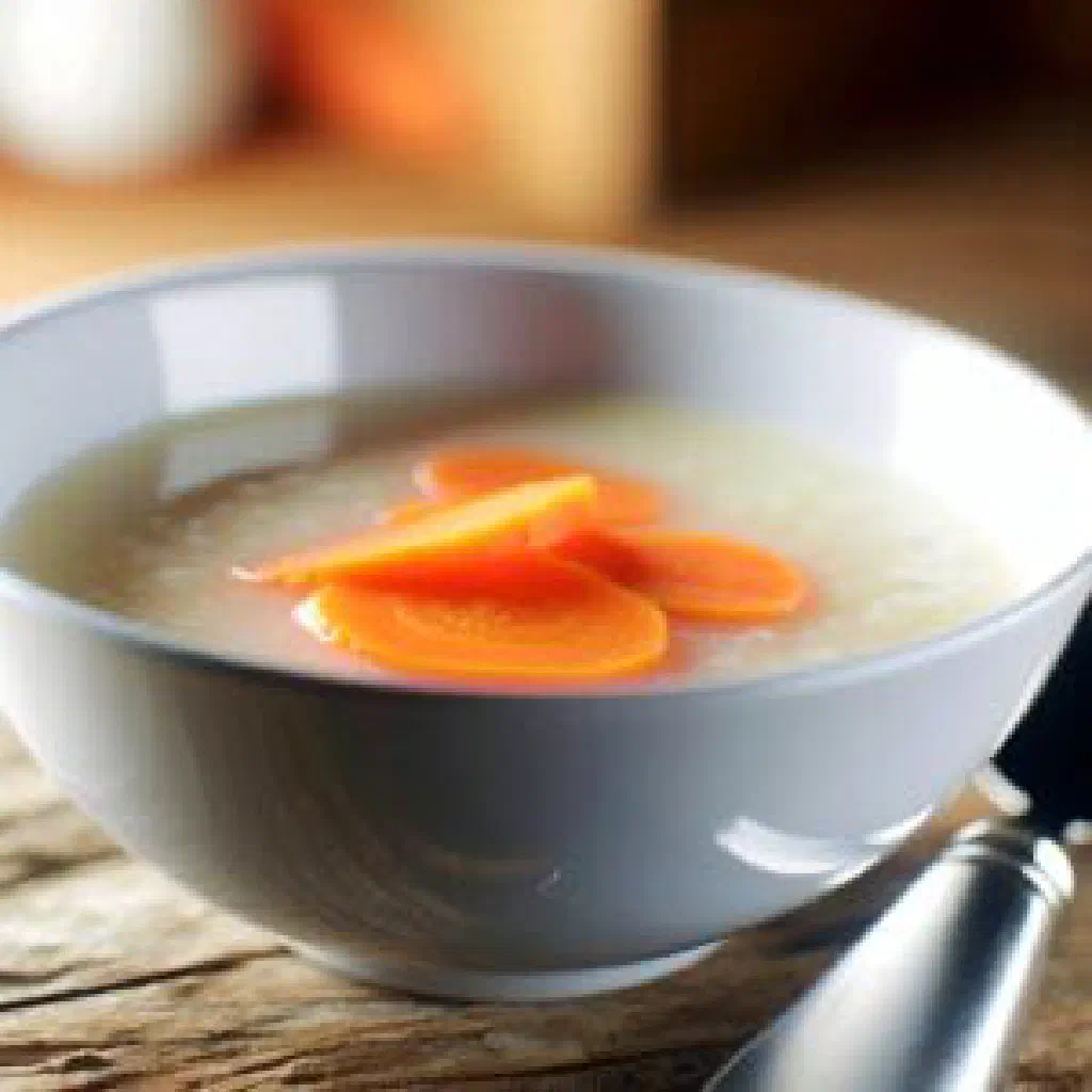 A bowl of creamy Maziya cornflour porridge garnished with fresh herbs