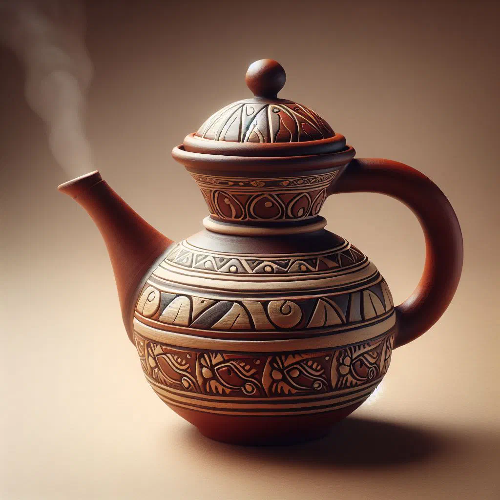 Ethiopian coffee poured from a clay jebena pot into small cups