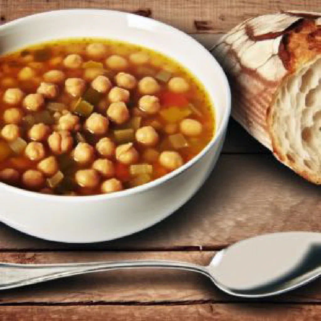 Spiced Ethiopian chickpea siljo served with injera flatbread