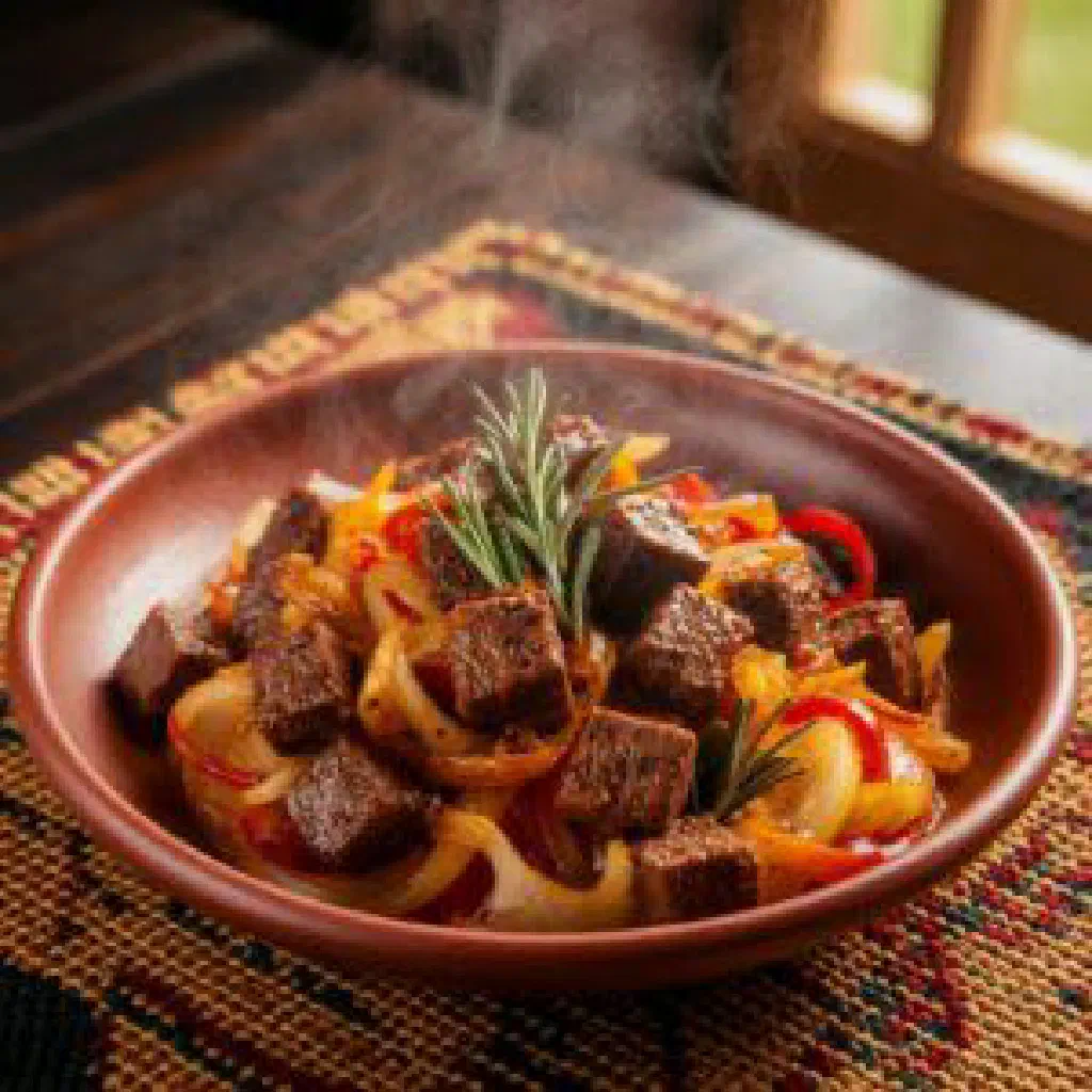 Sizzling Ethiopian tikus tibs with sautéed beef, onions and berbere