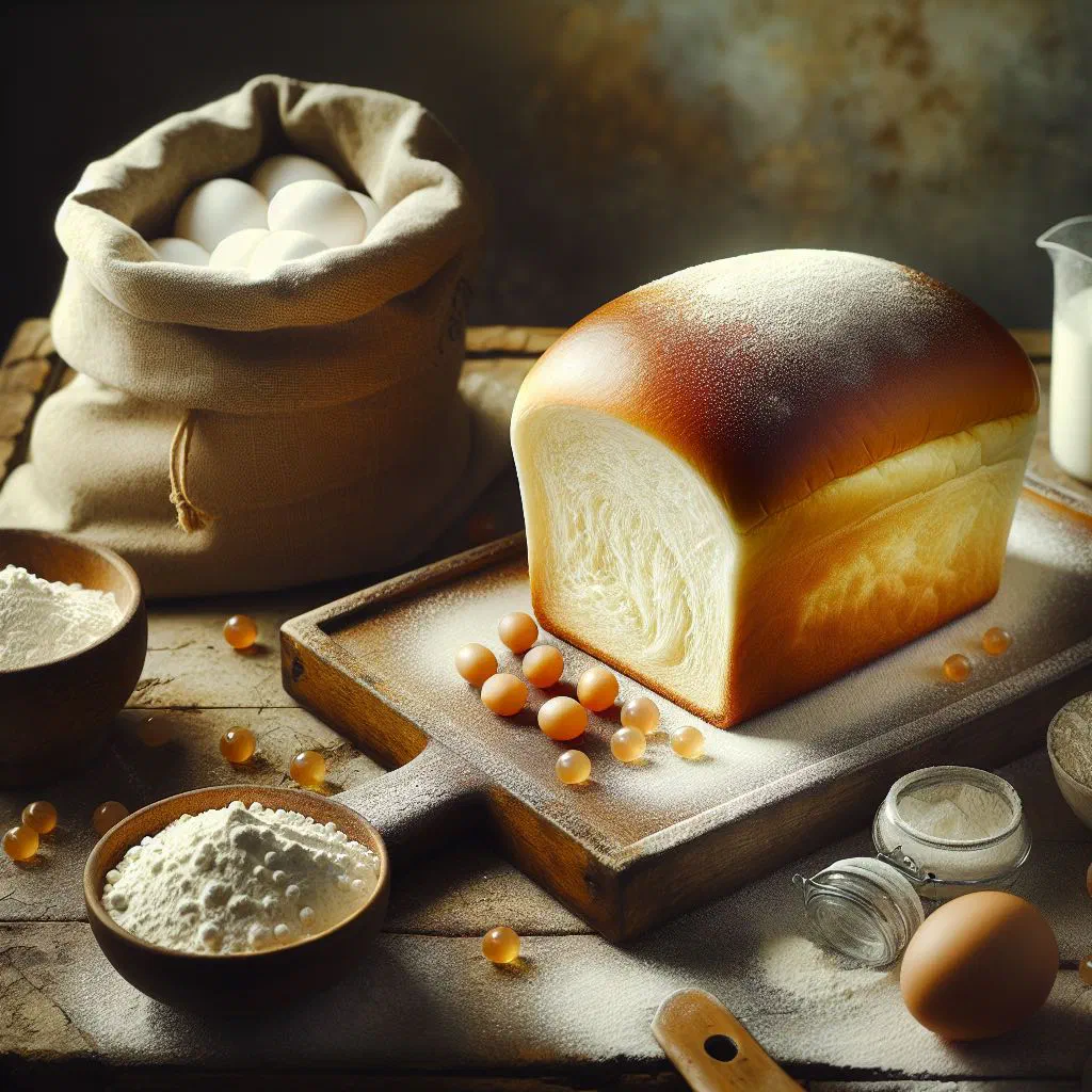 Golden baked tapioca bread made with cassava flour and coconut milk