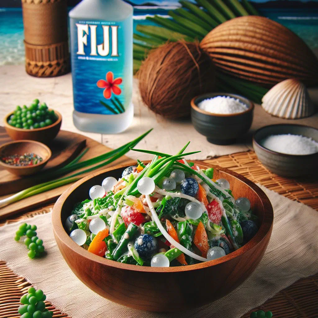 Fresh Fijian-style ota salad with grated coconut, carrot and lime