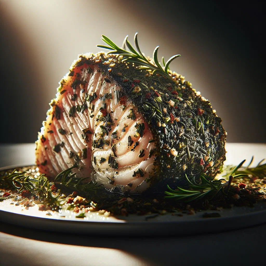 Baked fish fillets topped with a golden herb crust and lime