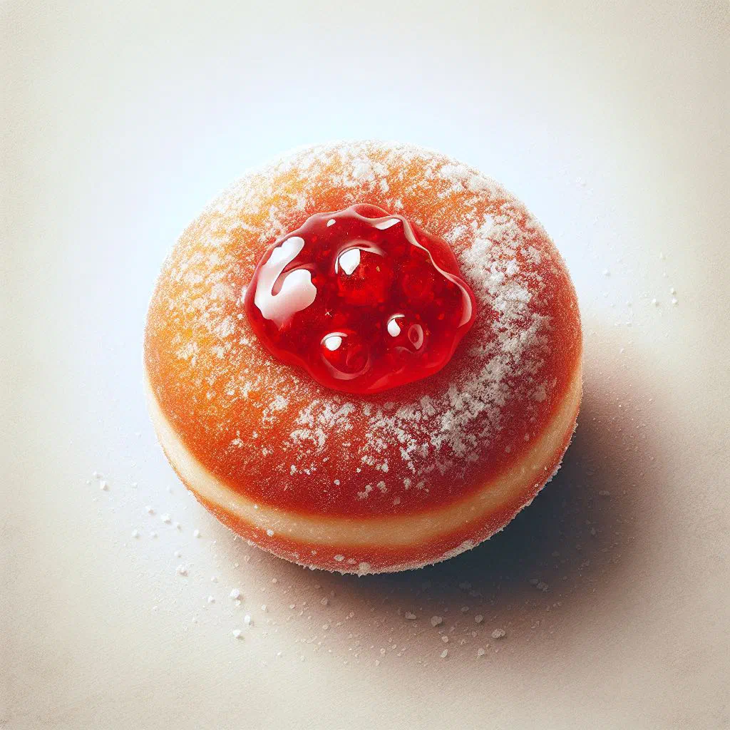 Golden Finnish hillomunkki pastries dusted with sugar on a wooden board