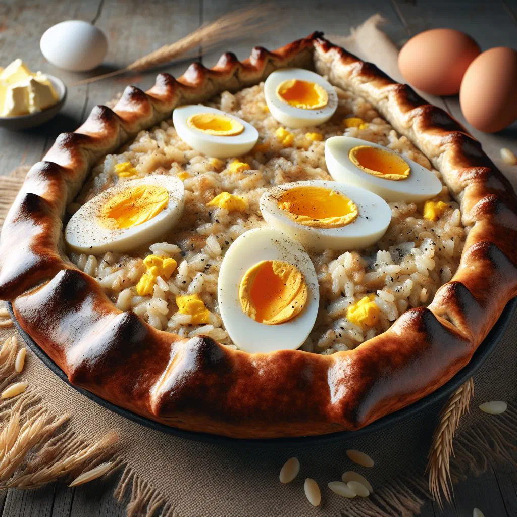 Freshly baked Karelian pasties with rice filling and a rye crust