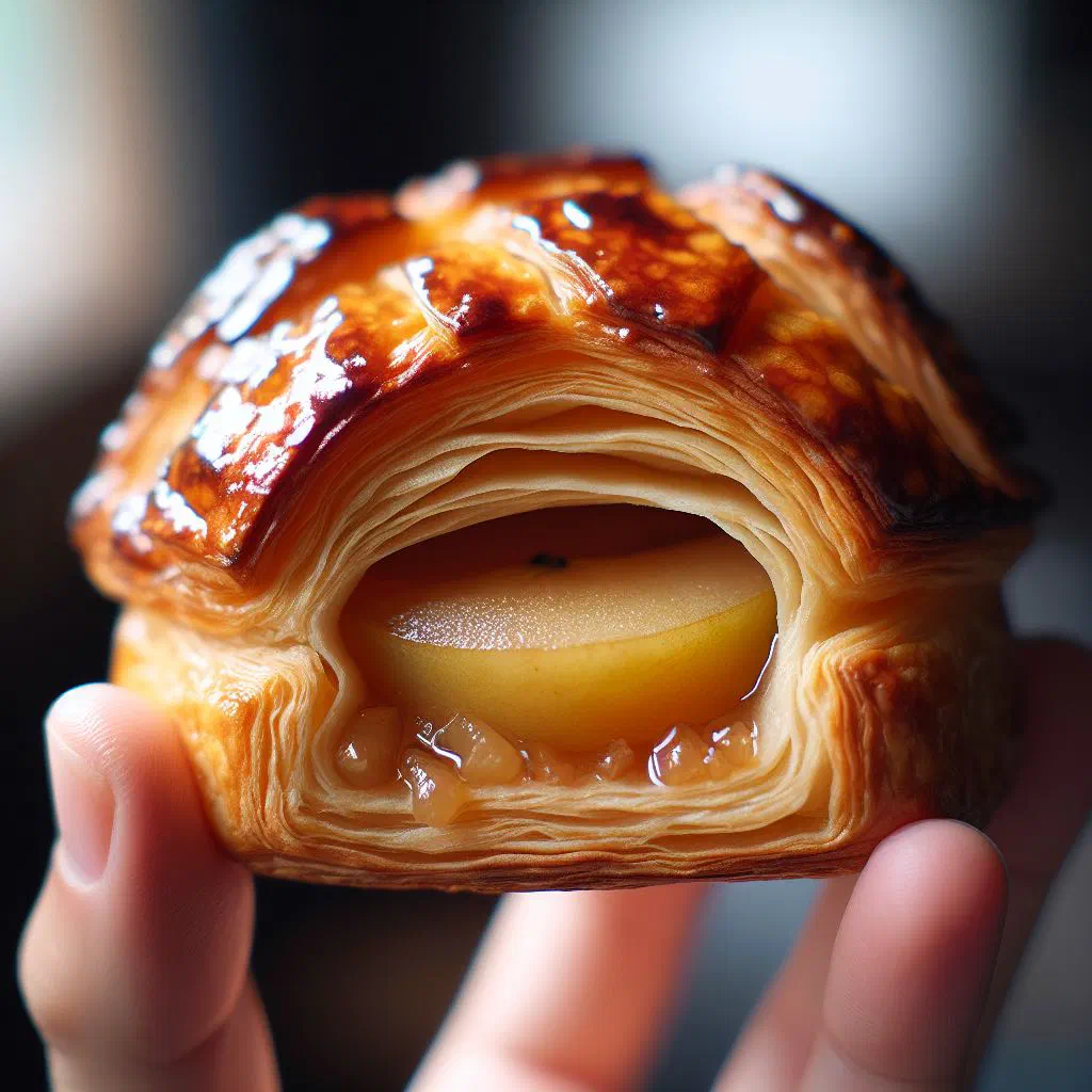 Golden baked chausson aux pommes apple turnovers dusted with sugar