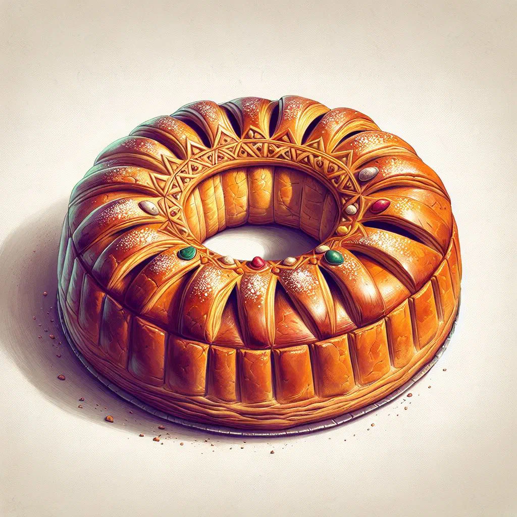 Golden puff-pastry galette des rois with a decorative scored top