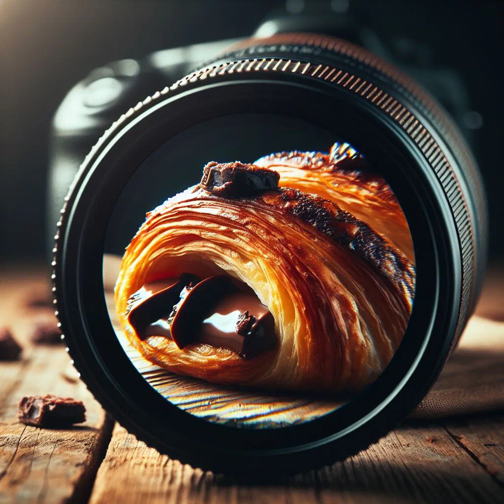 Golden pain au chocolat pastries with melting dark chocolate filling