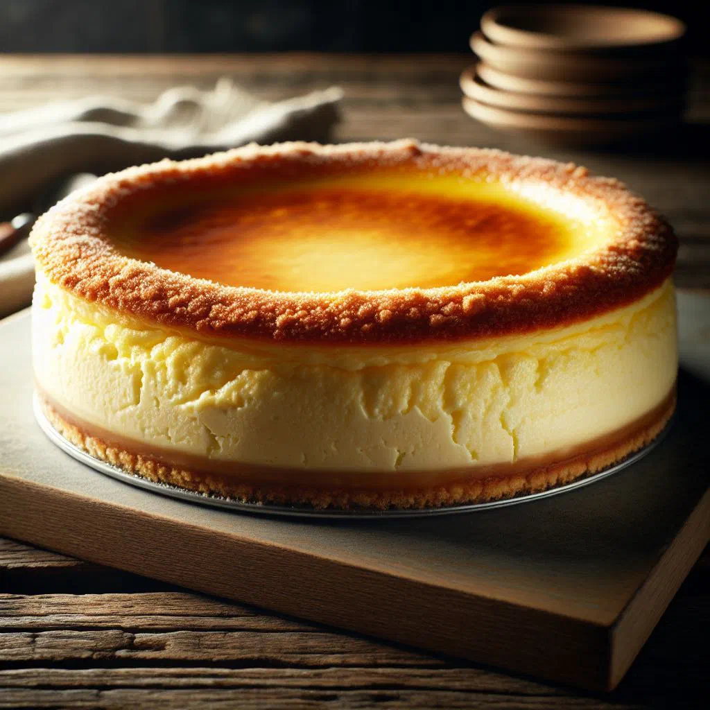 Slice of German cheese crumble cake with creamy quark filling and golden streusel