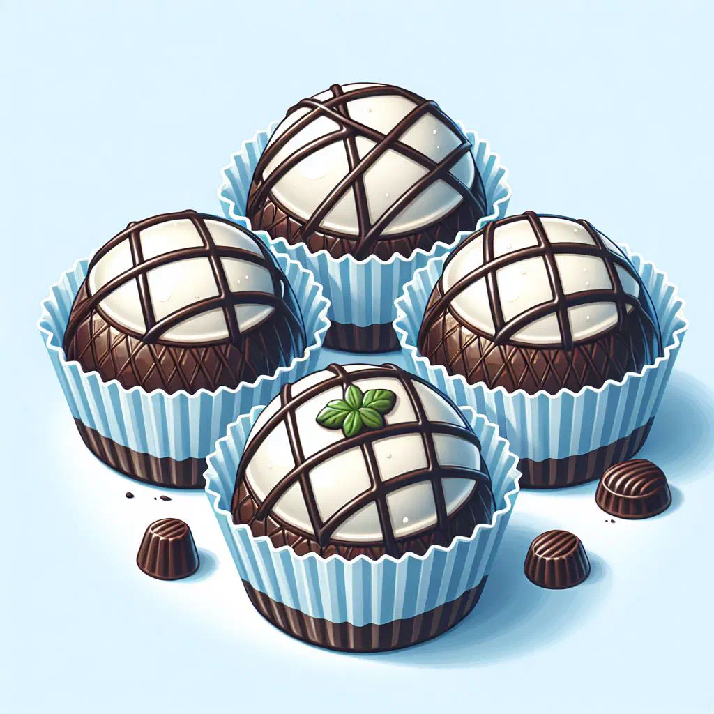 Round Halle chocolate balls dusted with cocoa powder