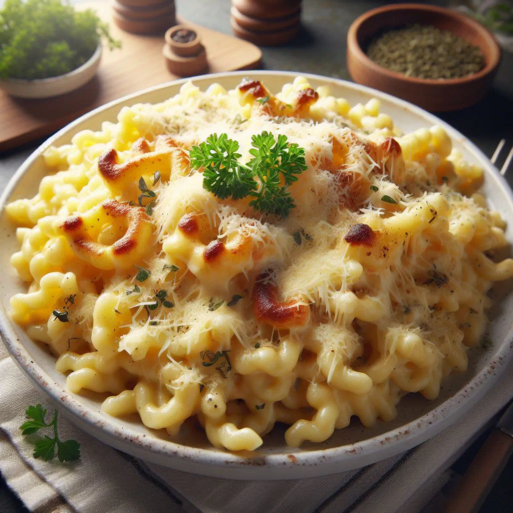 Freshly cooked golden Spätzle in a bowl