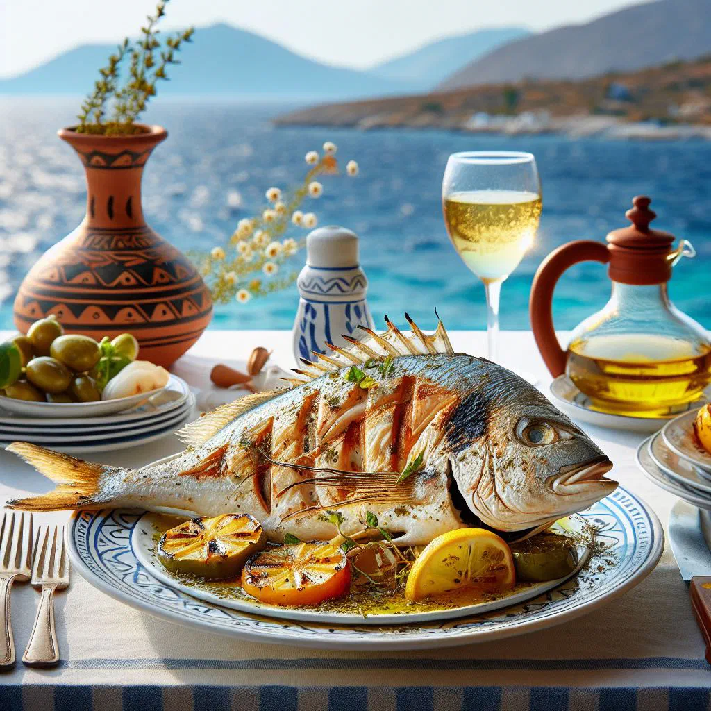 Oven-baked fish fillets with lemon, peppers and parsley